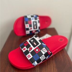 Adidas X Disney Adilette Comfort Spider-Man Slides Kids Size 6 y / women’s 7
